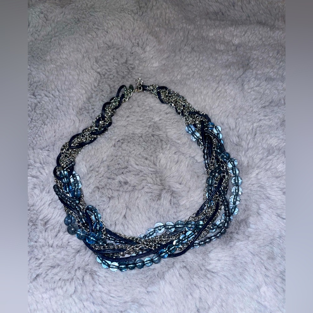 - Blue Pearled Necklace